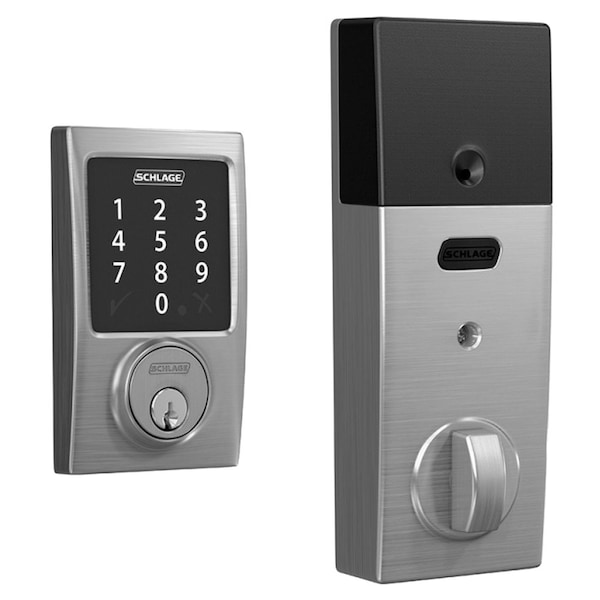 Grade 2 Touchscreen Deadbolt Lock, Connect Series, Century Trim, Satin Chrome Finish